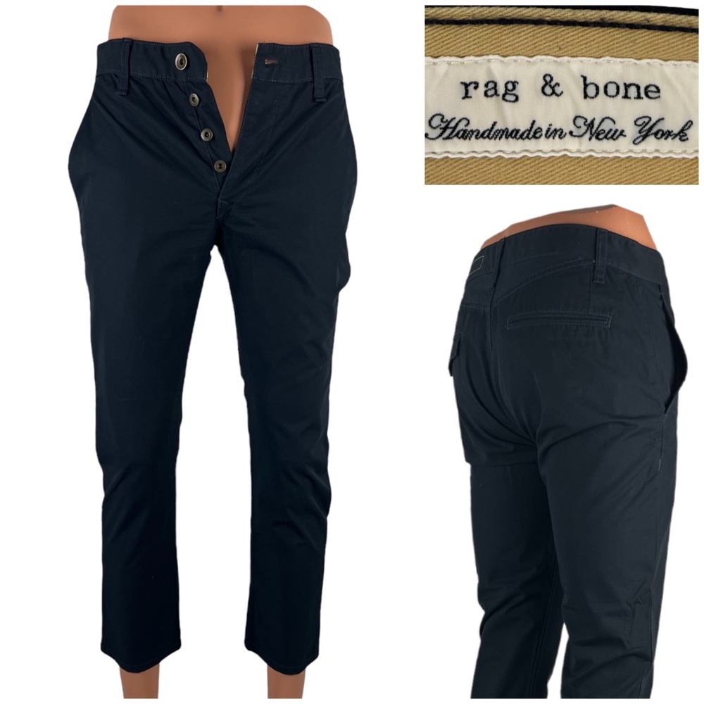 Rag & Bone Men 28 x 25 (actual) Pants Blue Crop Slim Straight Cotton Size 30